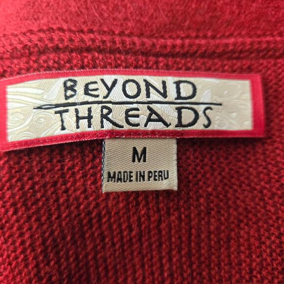 Beyond Threads Alpaca Wool Cardigan Red Size Medium - Picture 5 of 10